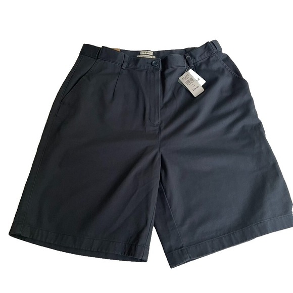 L.L. Bean‎ Bayside Navy Original Fit  Wrinkle Free Womens Size 14 Shorts NWT - Picture 8 of 8